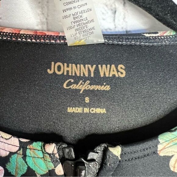 Johnny Was black floral neoprene one piece swimsuit size small New - Picture 4 of 8